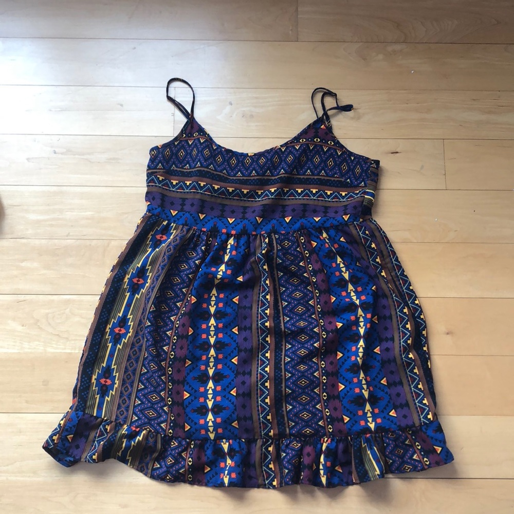 Spaghetti strap tribal dress
